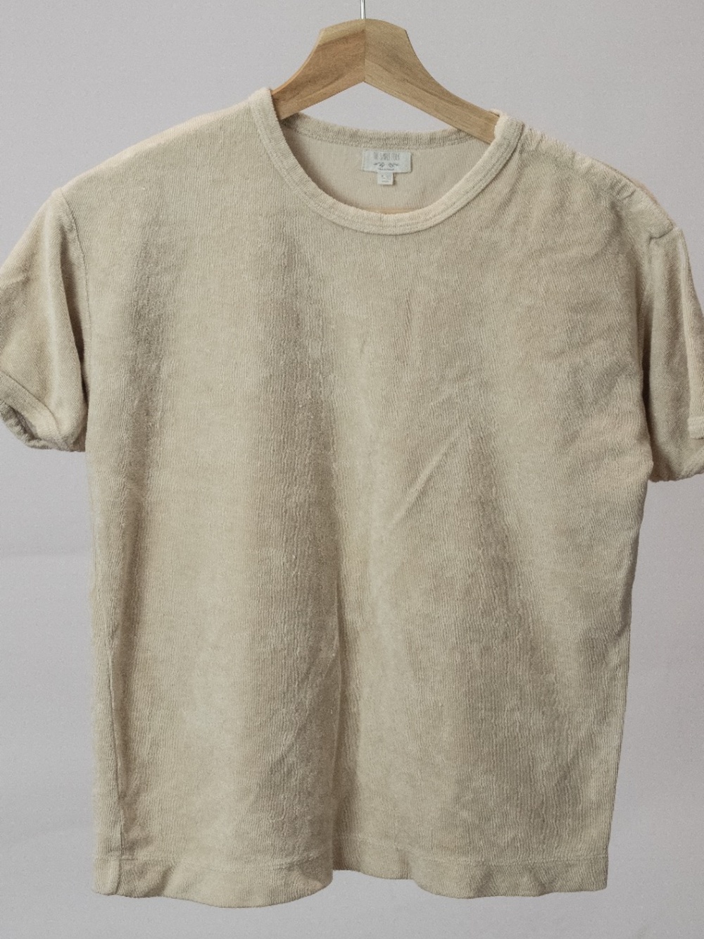 The Simple Folk Cream Terry Cloth Side Snap Shirt